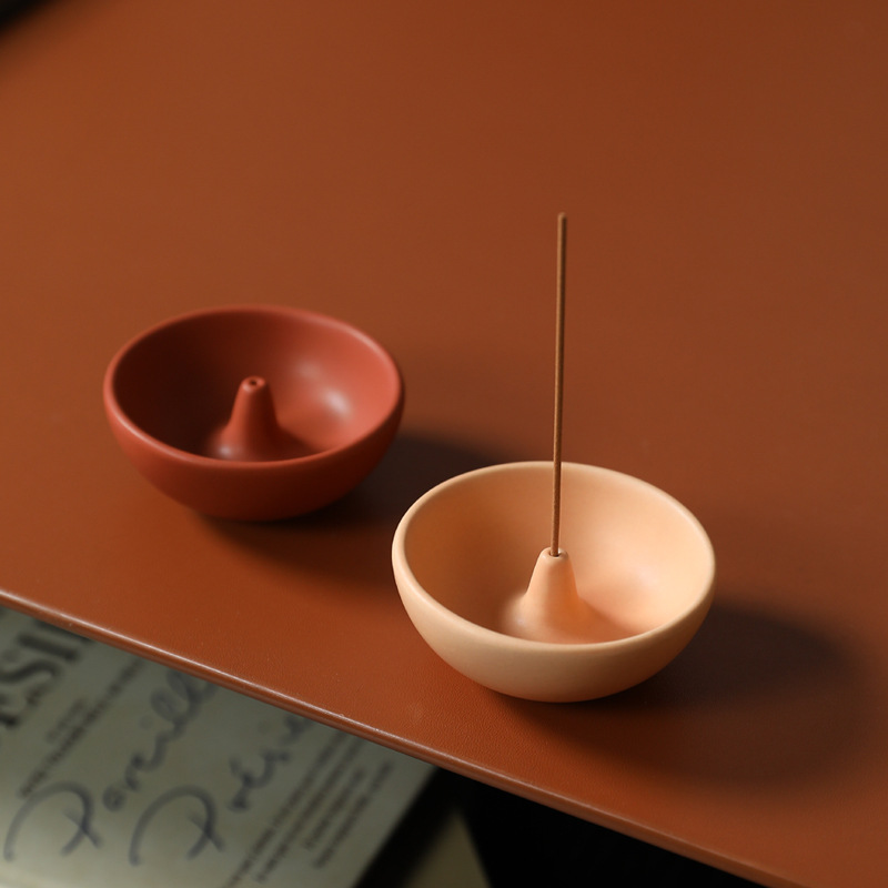 复古陶瓷香插香座香薰摆件 线香底座檀香托盘桌面中式摆件线香插