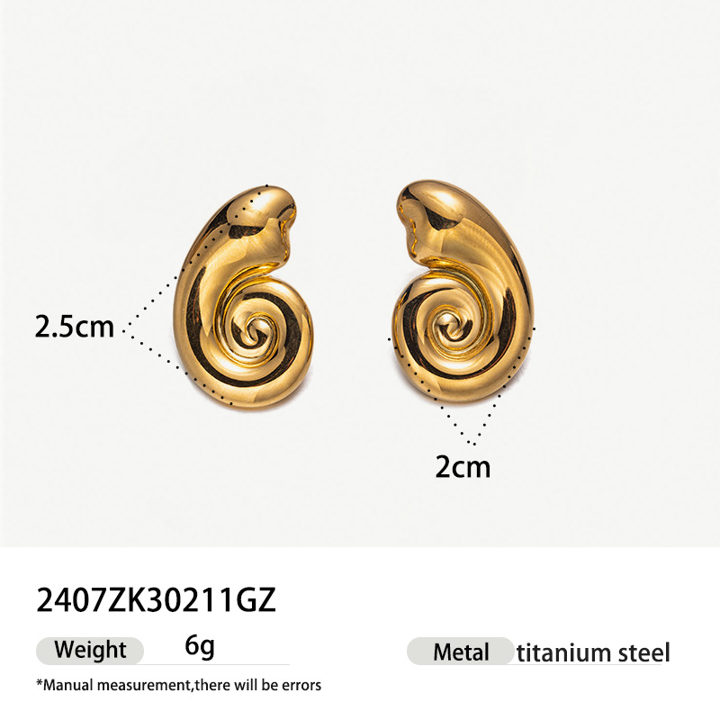 Taina transfronterizo aretes de acero de titanio serie de mar creativo nicho vacacional estilo personalidad pendientes joyas conchas de mujer