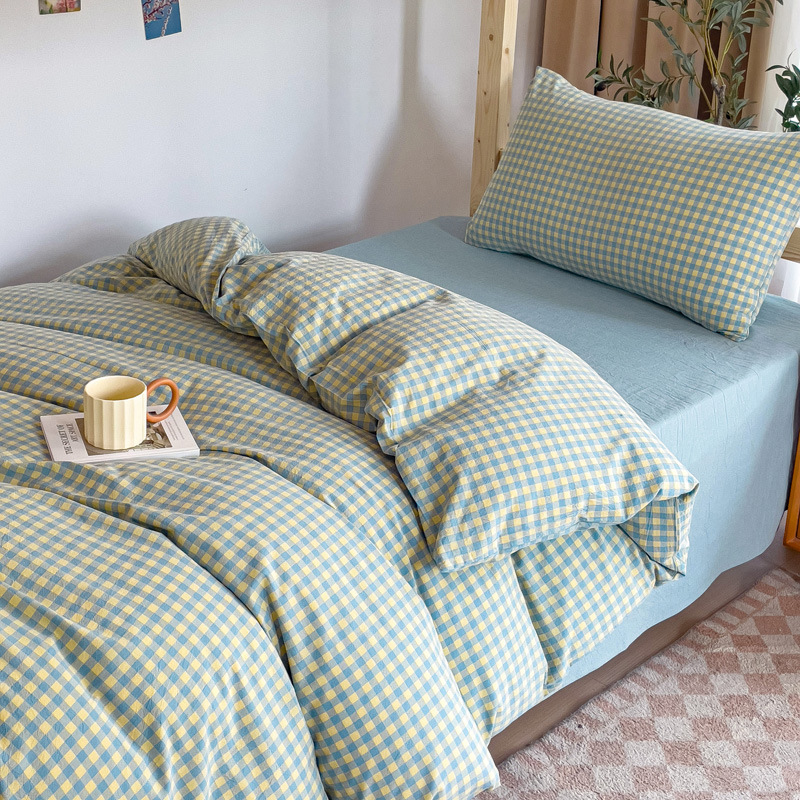 Tejido y lavado con agua Xinjiang algodón estudiantes tres piezas colchón sin aire impreso algodón dormitorio estudiantes piezas necesarias