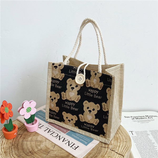 Japanese cartoon cute linen bag for students