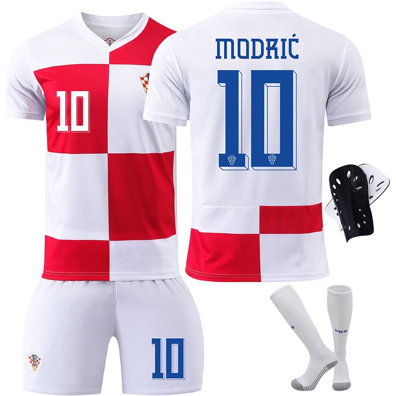 Euro 2024 Croatia home jersey No. 10 Modric adult children's football uniform suit team uniform