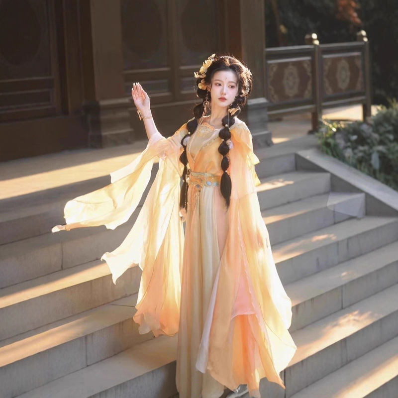 Huazhaoji Original Han Dynasty [Golden Feather Yarn] Fairy-Style Han Dynasty Women's Waist-Length New Suit Summer Style Fairy-Like and Elegant