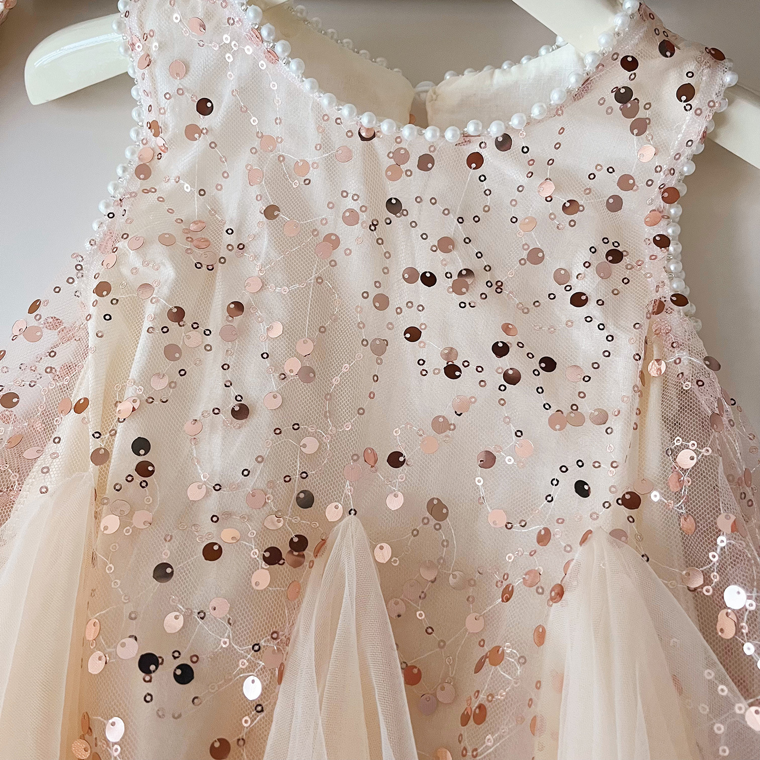 Robe de princesse en maille à paillettes pour filles, nouvelle version coréenne de l'été 2024, sans manches, 24329_voghion.com