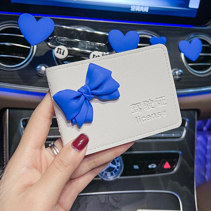 Licencia de conducir de automóvil de alta calidad, funda para tarjeta, funda de cuero, licencia de conducir femenina, personalidad creativa, funda protectora para licencia de conducir, bolsa de seis posiciones para tarjetas