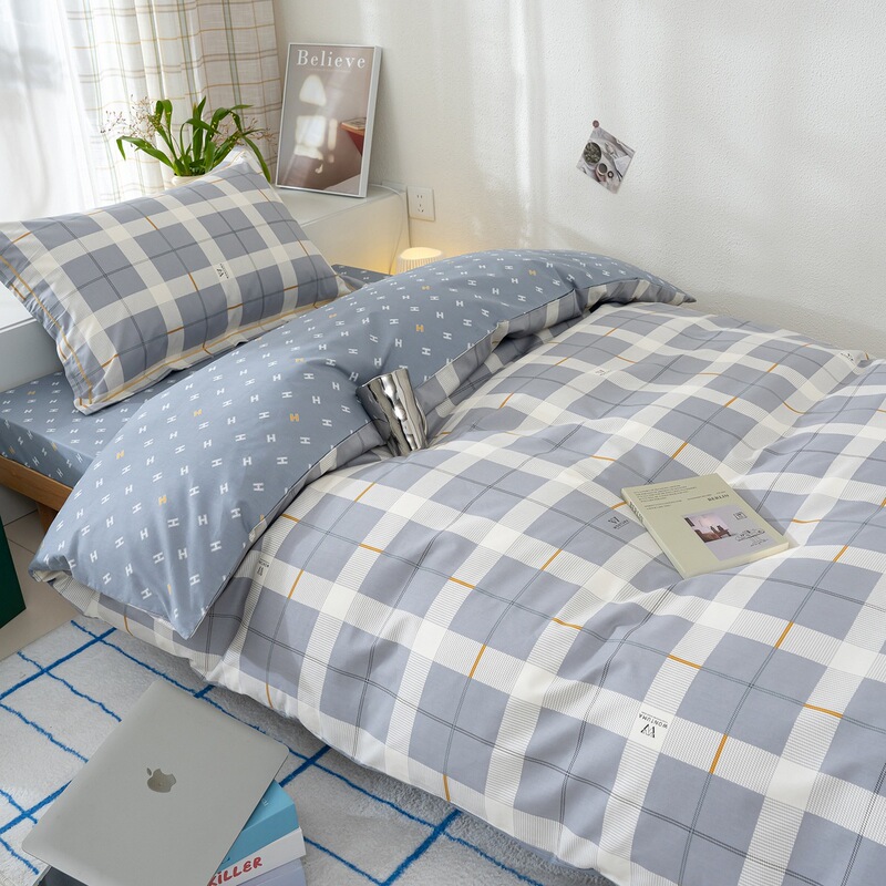 Class a Platinum Combed Cotton Three-Piece Set for Student Dormitory, Pure Cotton Three-Piece Set, Single Bed Sheet, Duvet Cover, Bedding Class a Platinum Combed Cotton Three-Piece Set for Student Dormitory, Pure Cotton Three-Piece Set, Single Bed Sheet, Duvet Cover, Bedding