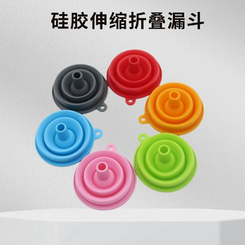 Food silicone, foldable telescopic funnel