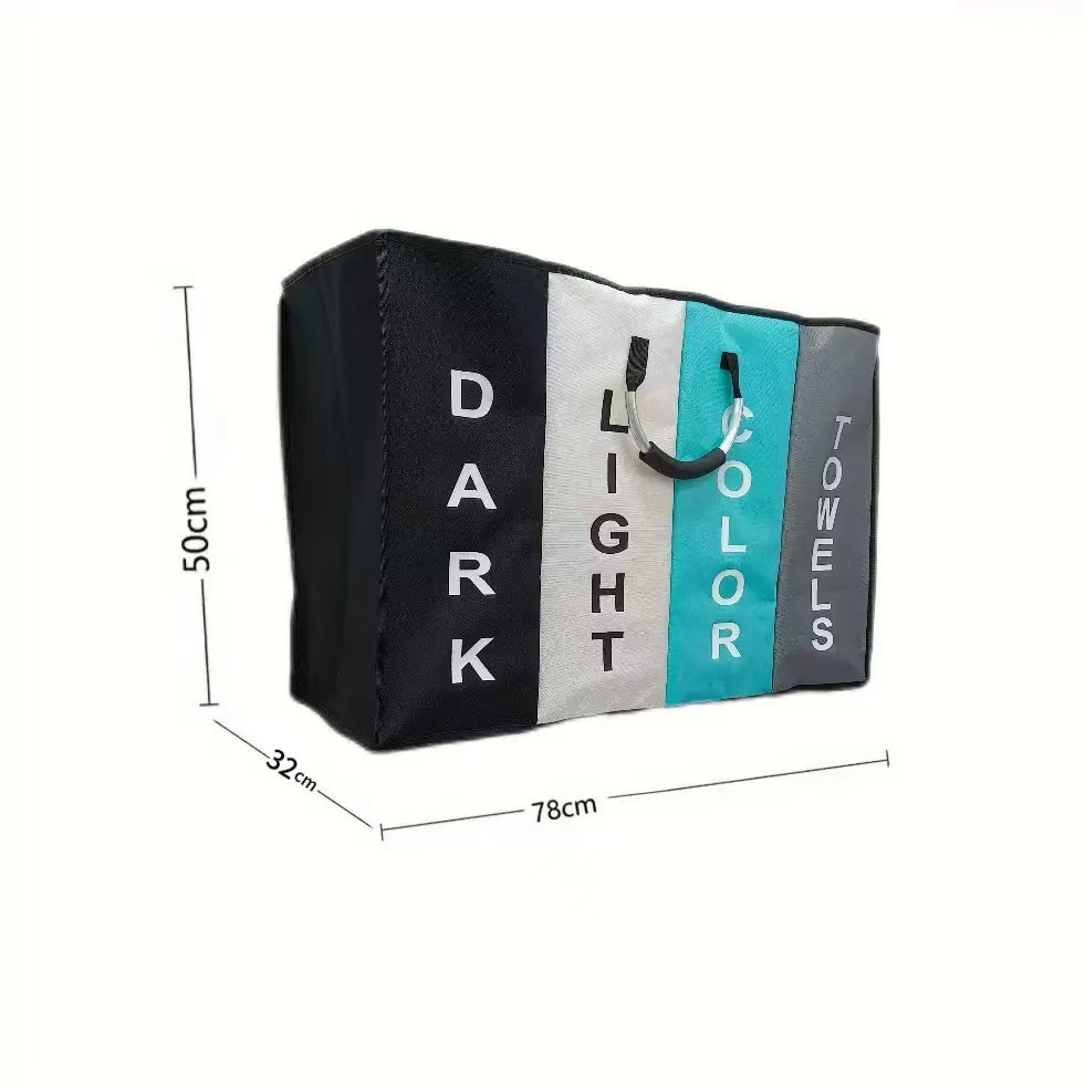 Bolsa de almacenamiento de ropa sucia portátil de tela de Amazon transfronteriza, canasta de ropa sucia de tela Oxford grande, bolsa de almacenamiento de juguetes plegable