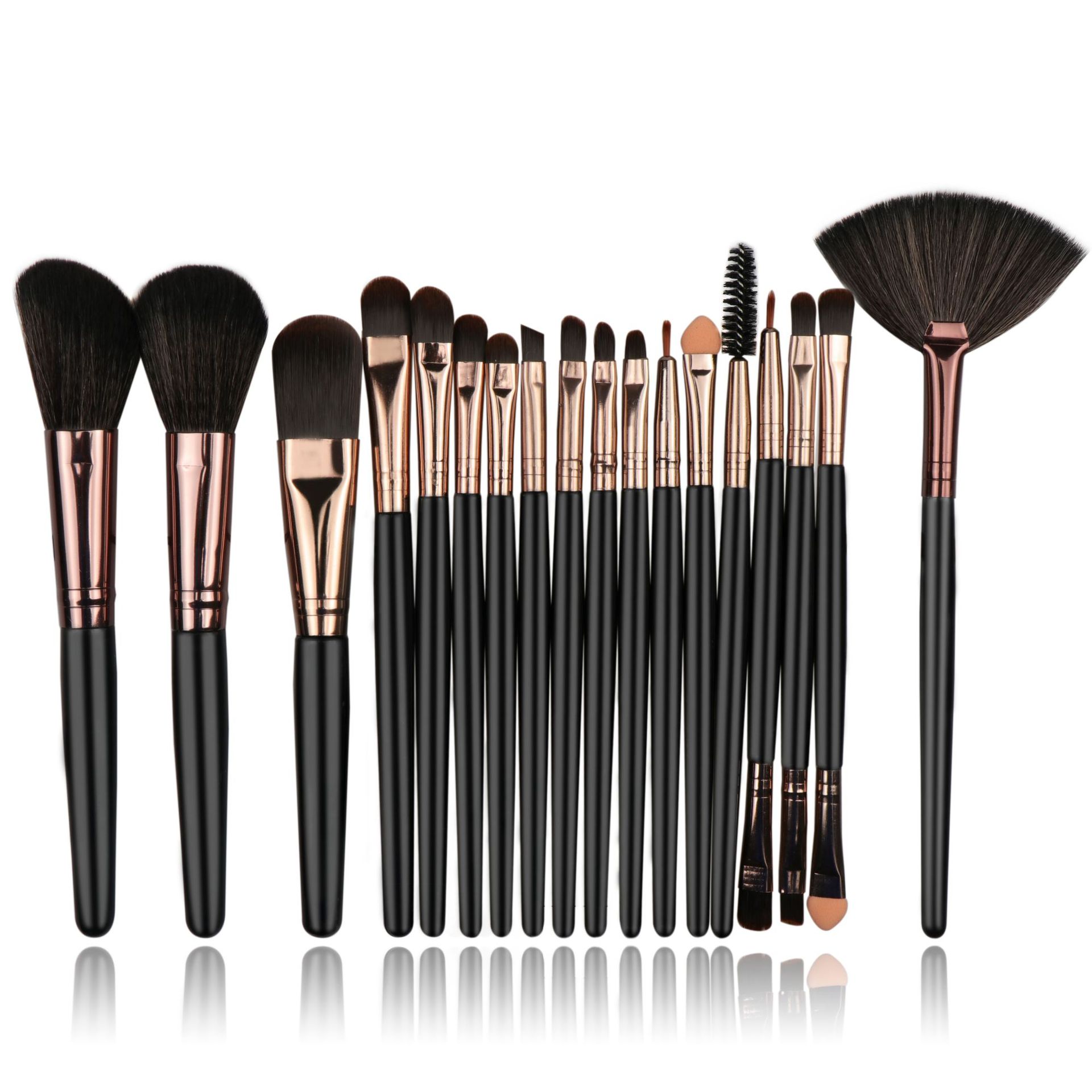 Simple Style Artificial Fiber Plastic Plastic Handle Makeup Brushes 18 Pieces display picture 4