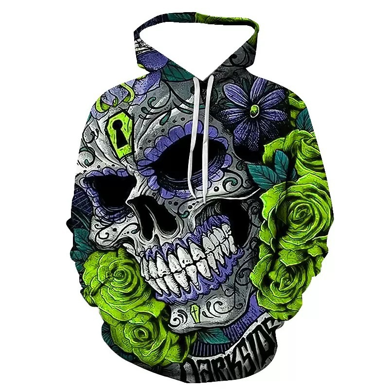 Demon Clown Digital Print And Women's Hooded Pullover Sweatshirt Loose Street Style Men's Clothing_viptrois.com