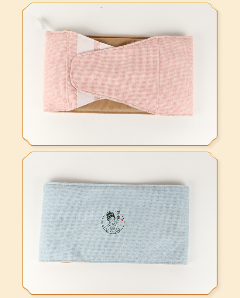 Electric Heated Moxa Waist Wrap Digital Timer Herbal Warm Compress Belt for Waist and Abdomen in use