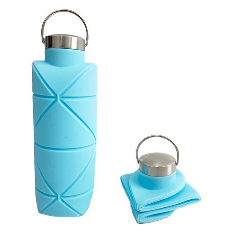 Silicona plegable Copa retráctil Copa compresión deportes viaje portátil botella de agua con mango taza de agua al aire libre Nuevo