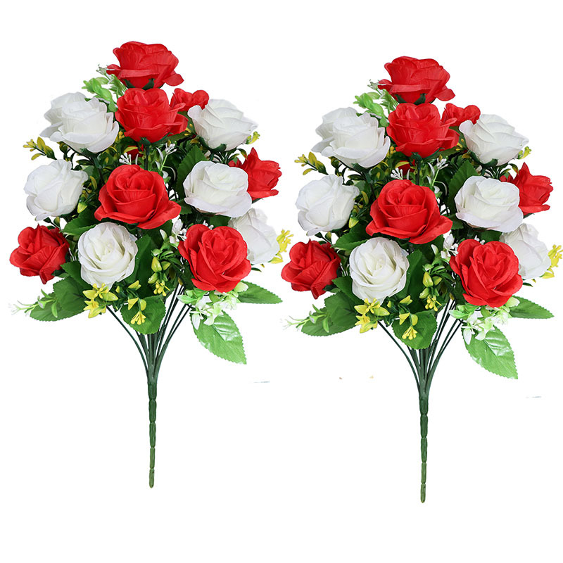 Factory Direct artificial 18-head rose exquisite European artificial flower shooting props decorative fake flower flower arrangement ornaments