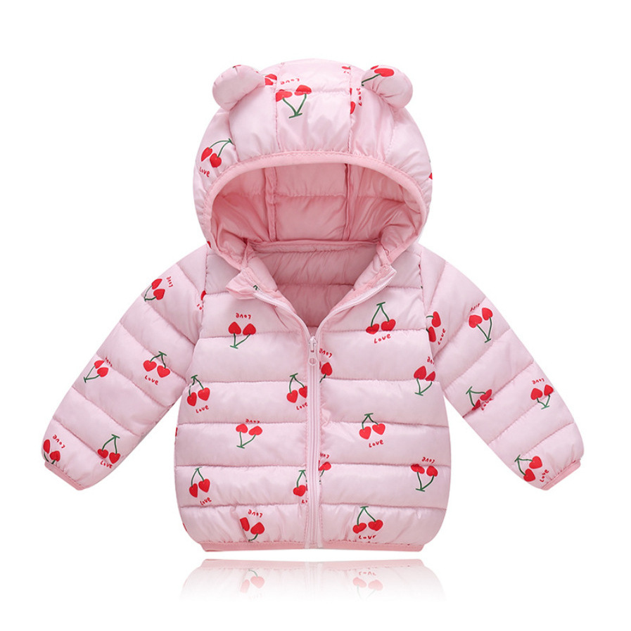 Nueva ropa para niños chaqueta acolchada de algodón para niños y niñas chaqueta cálida bebé orejas pequeñas chaqueta de abajo