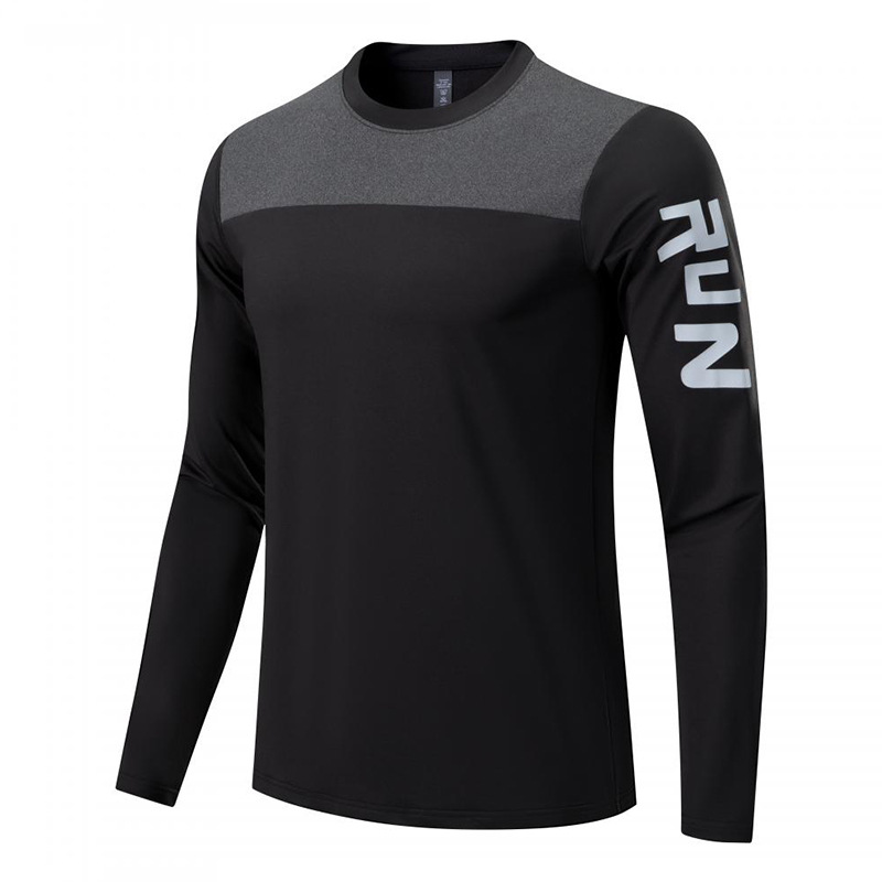2022 otoño moda suelta deportes manga larga cuello redondo suéter hombres moda suelta casual deportes Top impreso logo image 6