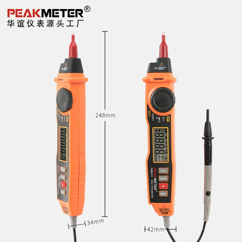 Huayi PEAKMETER-PM8211 цифровой мультиметр ручного бесконтактного измеряемого напряжения