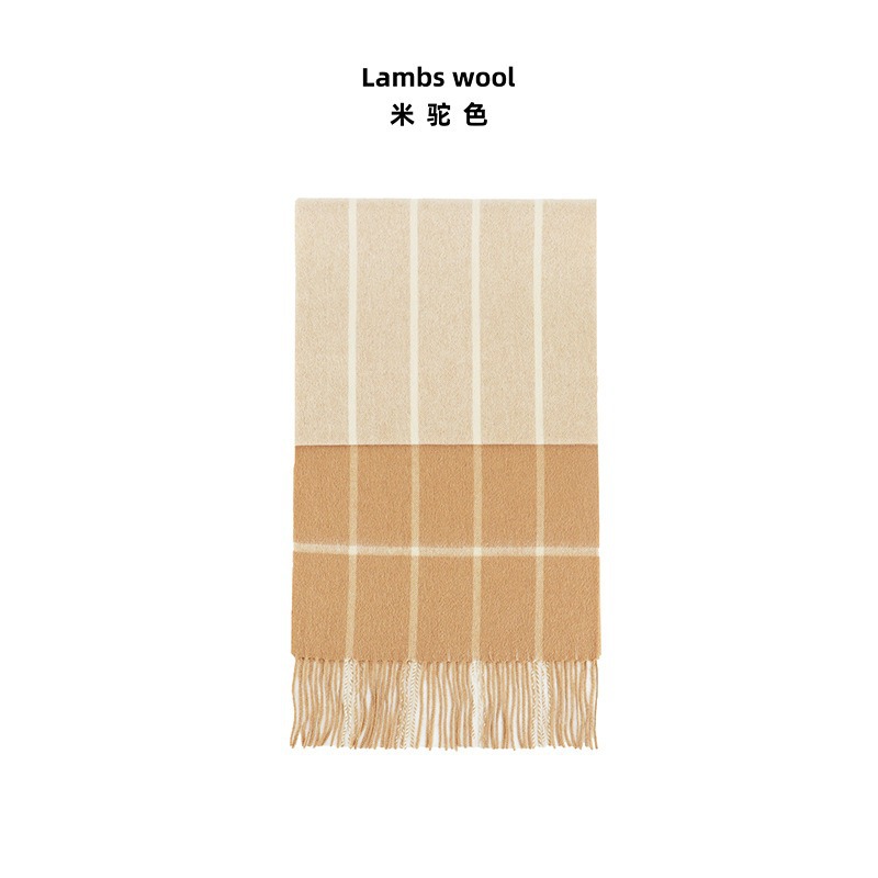 100% bufandas de lana de color cuadrado mujeres otoño invierno alta sensación de aliento caliente buñuelo de espesar simple chaleón