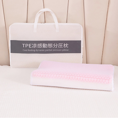 厂家直销TPE凉感动态无压枕果胶枕乳胶枕头护颈椎礼品枕一件代发