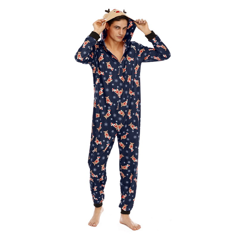 thumbnail image 5 of Mono de pijama navideño para padres e hijos, conjunto bonito de alce con estampado navideño para vacaciones, conjunto para padres e hijos, 5 of 5