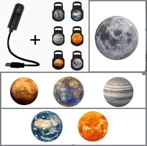 Cross-Border Popular Product: Starry Sky Lamp, Moon Lamp, Creative Led Night Light for Bedroom, Logo Projection Lamp, Internet Celebrity Background Light