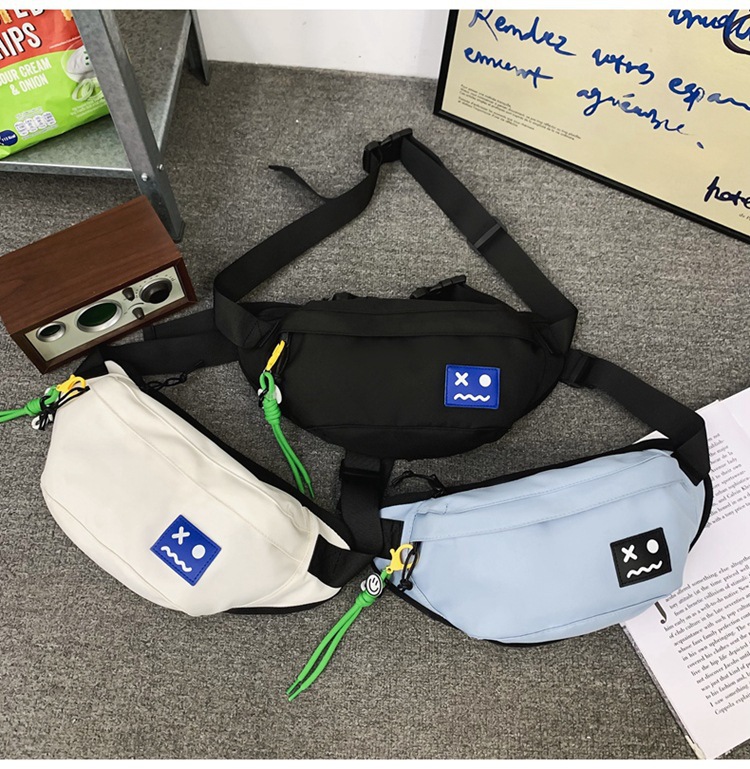 Casual, Daily Occasion Nylon Material Solid Color Pattern Men's Solid Color Nylon Zipper Fanny Pack