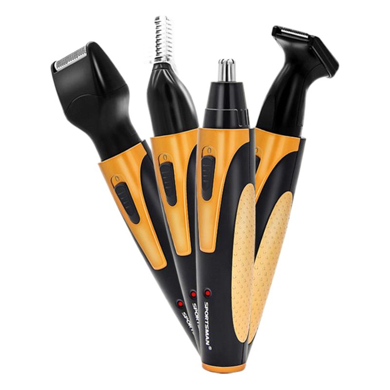 Dispositivo de afeitado de nariz multifuncional transfronterizo cuatro en uno Mini afeitado, cortadora de cejas y vello de nariz, reparador de vello de nariz recargable