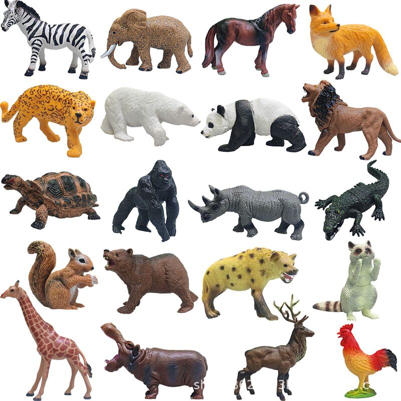 Simulated Animal Model Wild Solid Plastic Elk Giraffe Elephant Rhinoceros Brown Bear Tiger Lion Toy Simulated Animal Model Wild Solid Plastic Elk Giraffe Elephant Rhinoceros Brown Bear Tiger Lion Toy