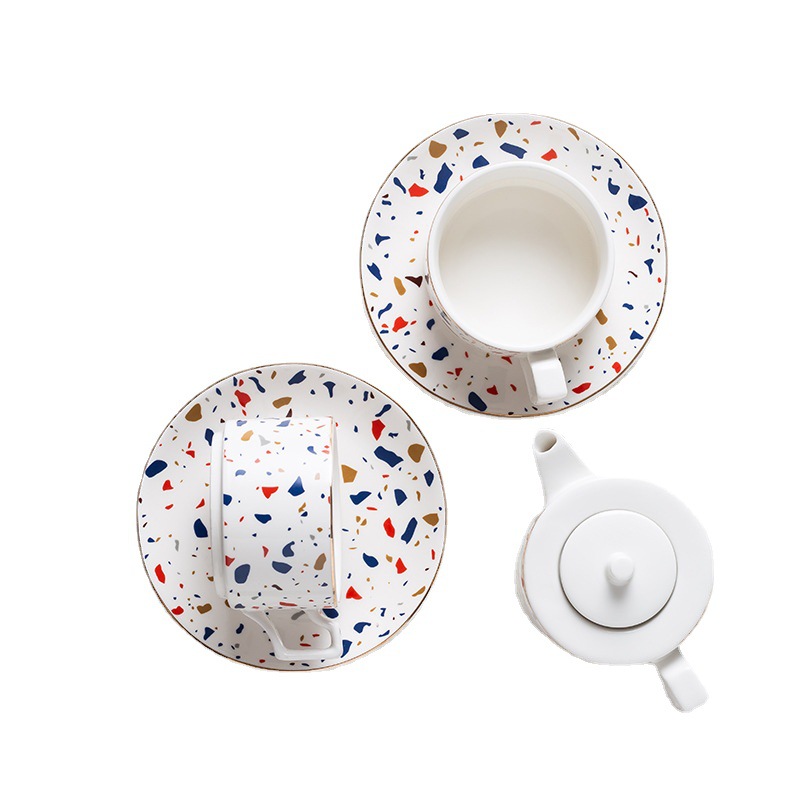 Juego de té nórdico tetera taza de agua conjunto de taza de agua simple juego de taza de té de cerámica traje sala de estar taza del hogar