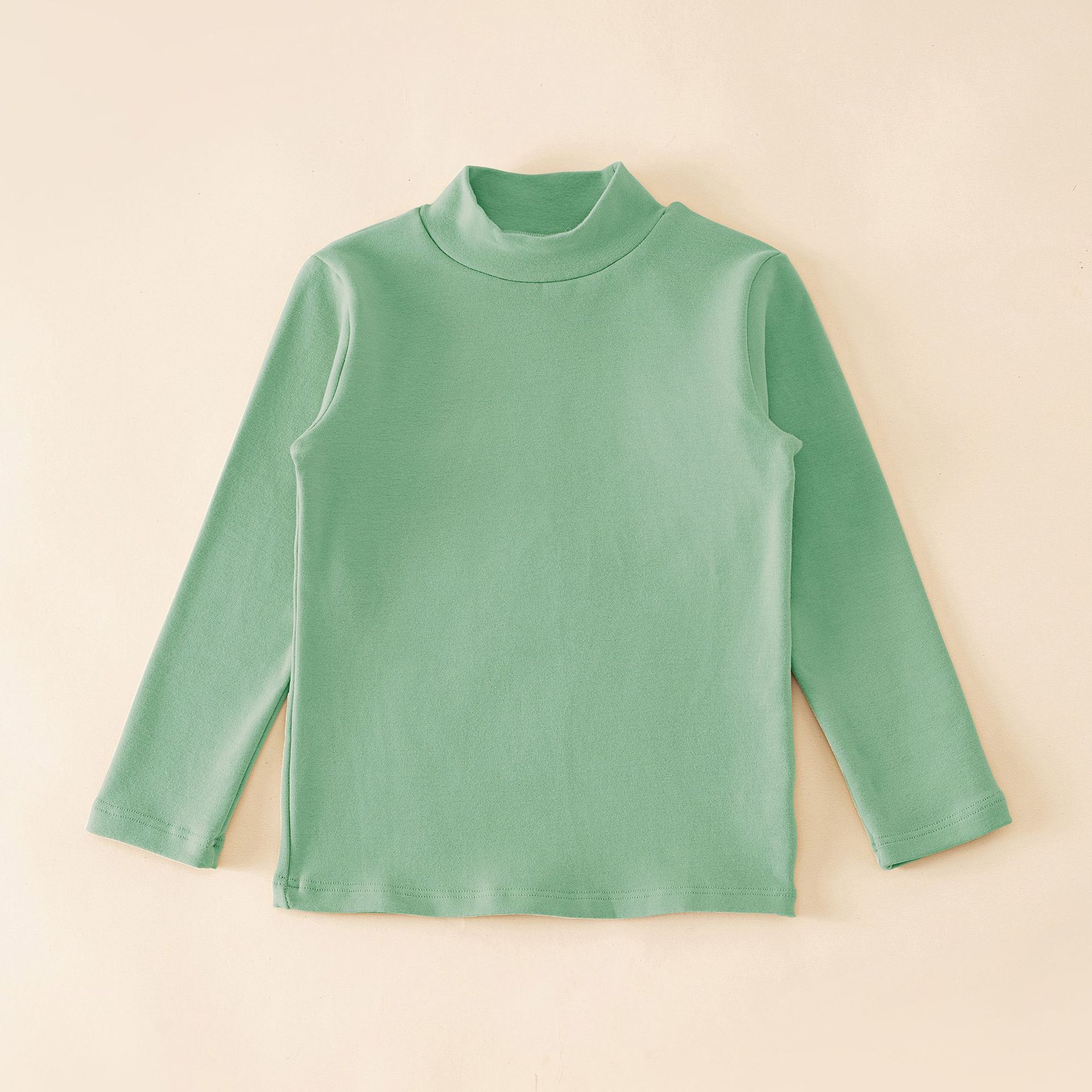 Camiseta térmica de otoño e invierno para niños, ropa infantil clase A, camisa de otoño para niños, camiseta interior de cuello medio alto de color liso para niñas.