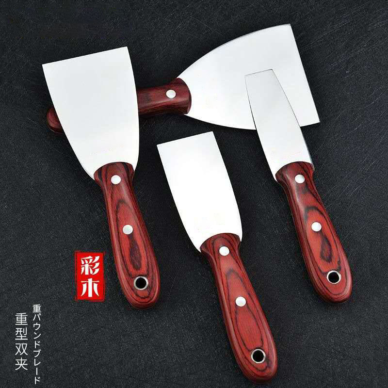 重型双夹木柄不锈钢油灰刀腻子刀铲刀刮灰泥墙批灰刀铲子墙面处理-阿里巴巴