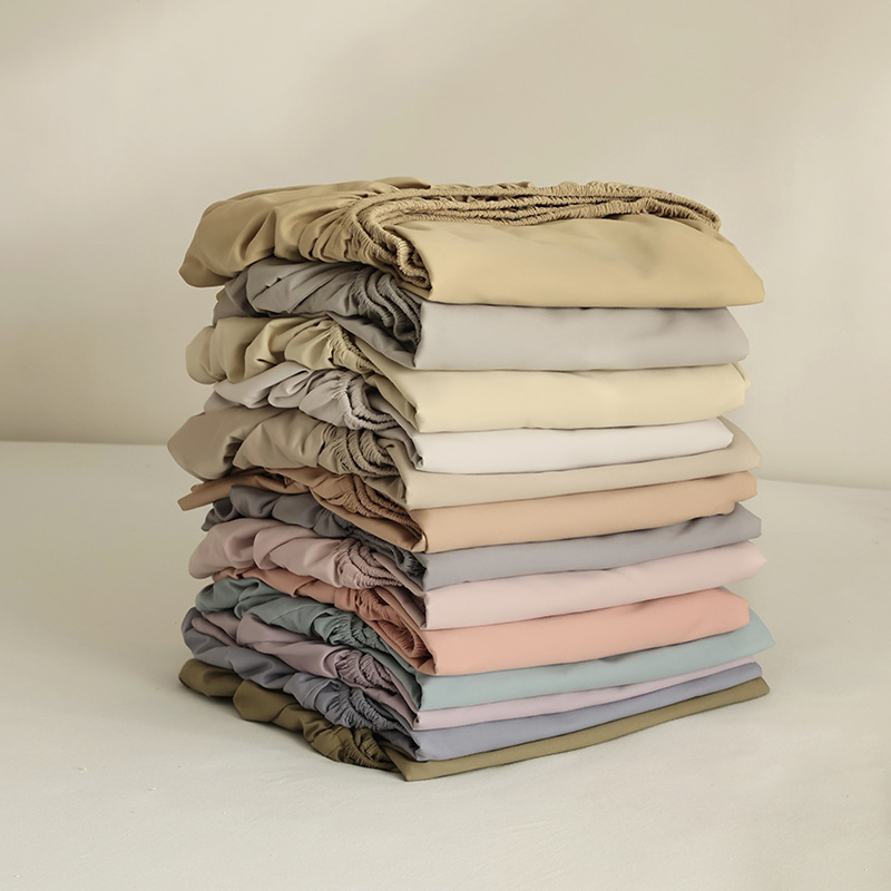 100S Thickened Brushed Cotton | Pure Cotton Bed Sheet Thickened with Xinjiang Long-Staple Cotton, Solid Color Single Piece Duvet Cover Three-Piece Set