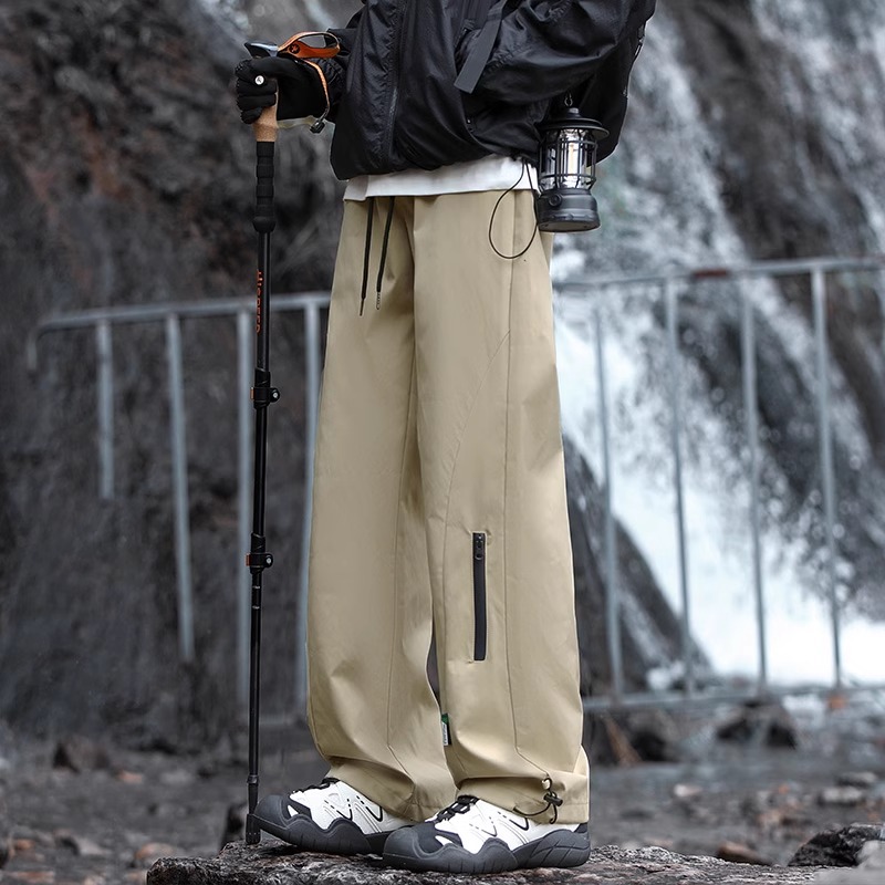 NASA montañismo de la primavera, otoño y invierno para hombres con camelón grueso a prueba de viento, impermeable, pantalones recto para hombres
