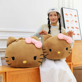 批发KT猫头坐垫靠垫翻盖手机造型懒人可爱毛绒榻榻米靠背卡通床头