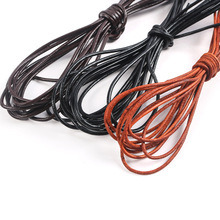 1-5mm复古圆形真牛皮绳项链绳DIY皮绳手工粗绳扁形饰品配件材料