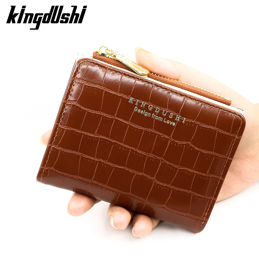 Nueva billetera de moda simple de piedra con cremallera bolso de cambio bolso de color caramelo mujer multi-tarjeta bolsa de tarjetas mayorista