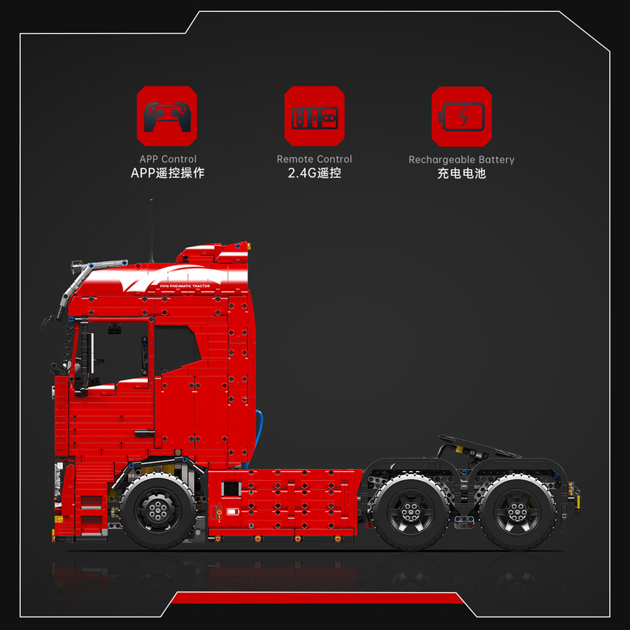 Yuxing19015S ingeniería tractor neumático gran adulto ensamblaje control remoto bloque de ensamblaje eléctrico de alta dificultad