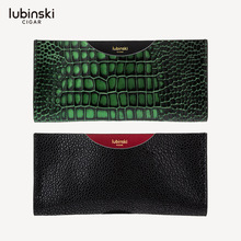 LUBINSKI便携铝合金盒皮套黑魔鬼鱼纹/绿鳄鱼纹3CM便携盒皮套