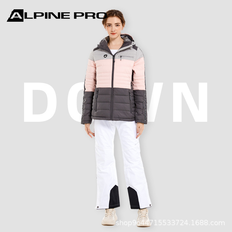 ALPINEPRO阿尔派妮冬季休闲女士羽绒连帽滑雪服户外保暖服