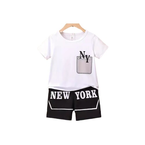 2024 Summer New Casual T-Shirt and Shorts Set for Boys - High-Quality Breathable Two-Piece Set RA01+RD02