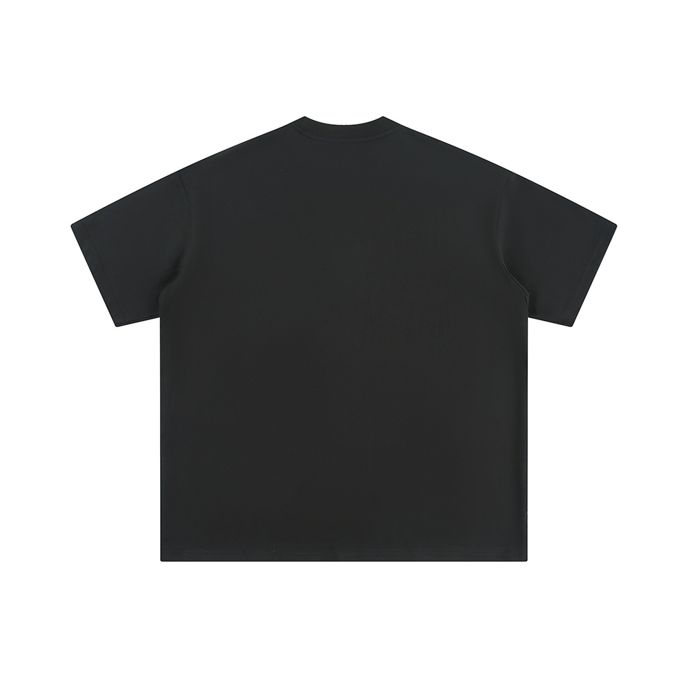 CATTEE Solona American-style portrait print black short-sleeved T-shirt men's loose couples casual heavy half-sleeved tee