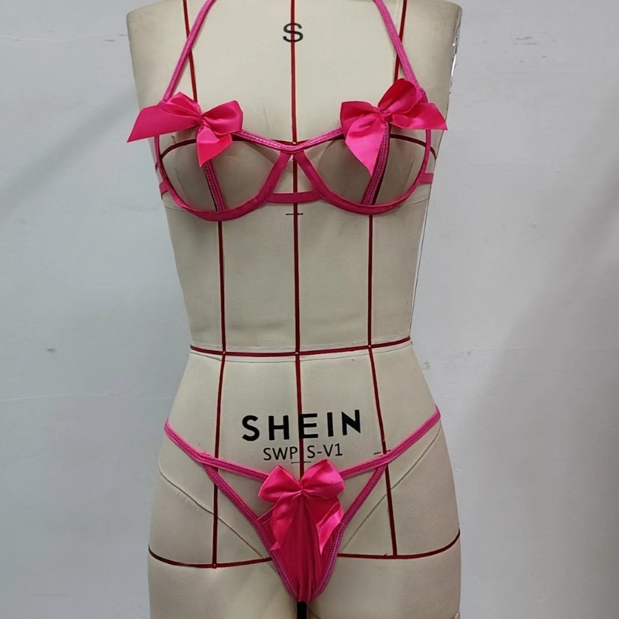 2021 europeo y americano nuevo comercio exterior AliExpress Amazon arco Correa hueco mujer sexy Lencería de dos piezas conjunto