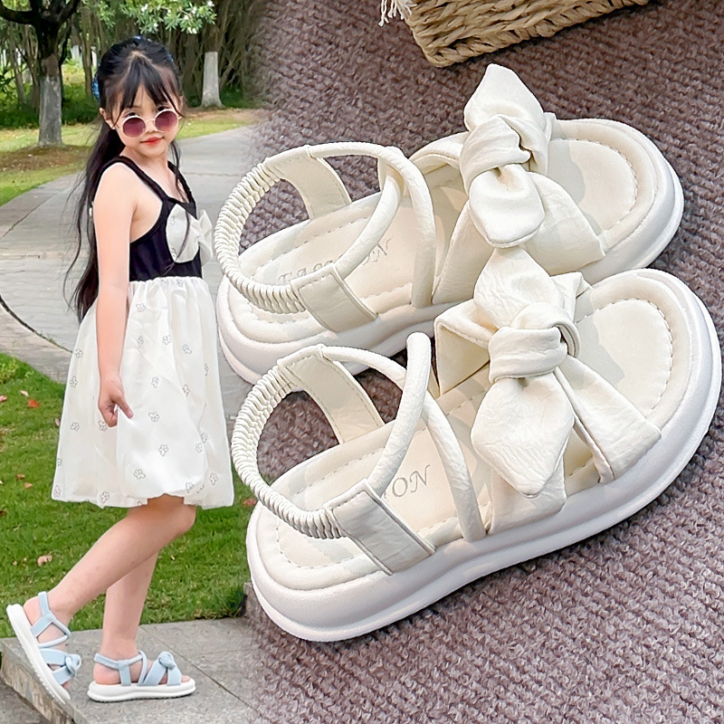 Niñas sandalias de arco suave 2026 verano nuevo niño zapatos princesa de dedos desnudos moda zapatos de playa versátiles image 4