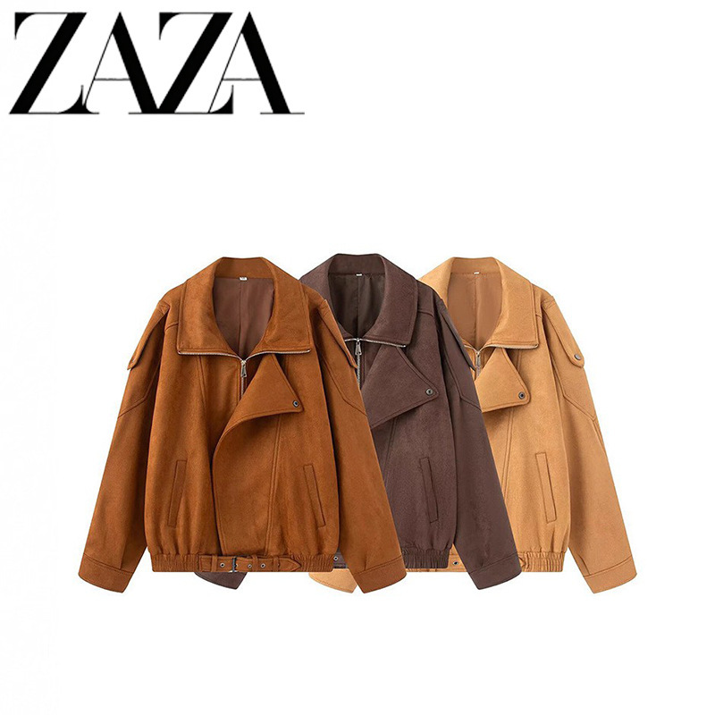 Zaza Self-Made European and American Style Wholesale Women's Clothing Designer Fashion Versatile Loose Suede Jacket Zaza Self-Made European and American Style Wholesale Women's Clothing Designer Fashion Versatile Loose Suede Jacket