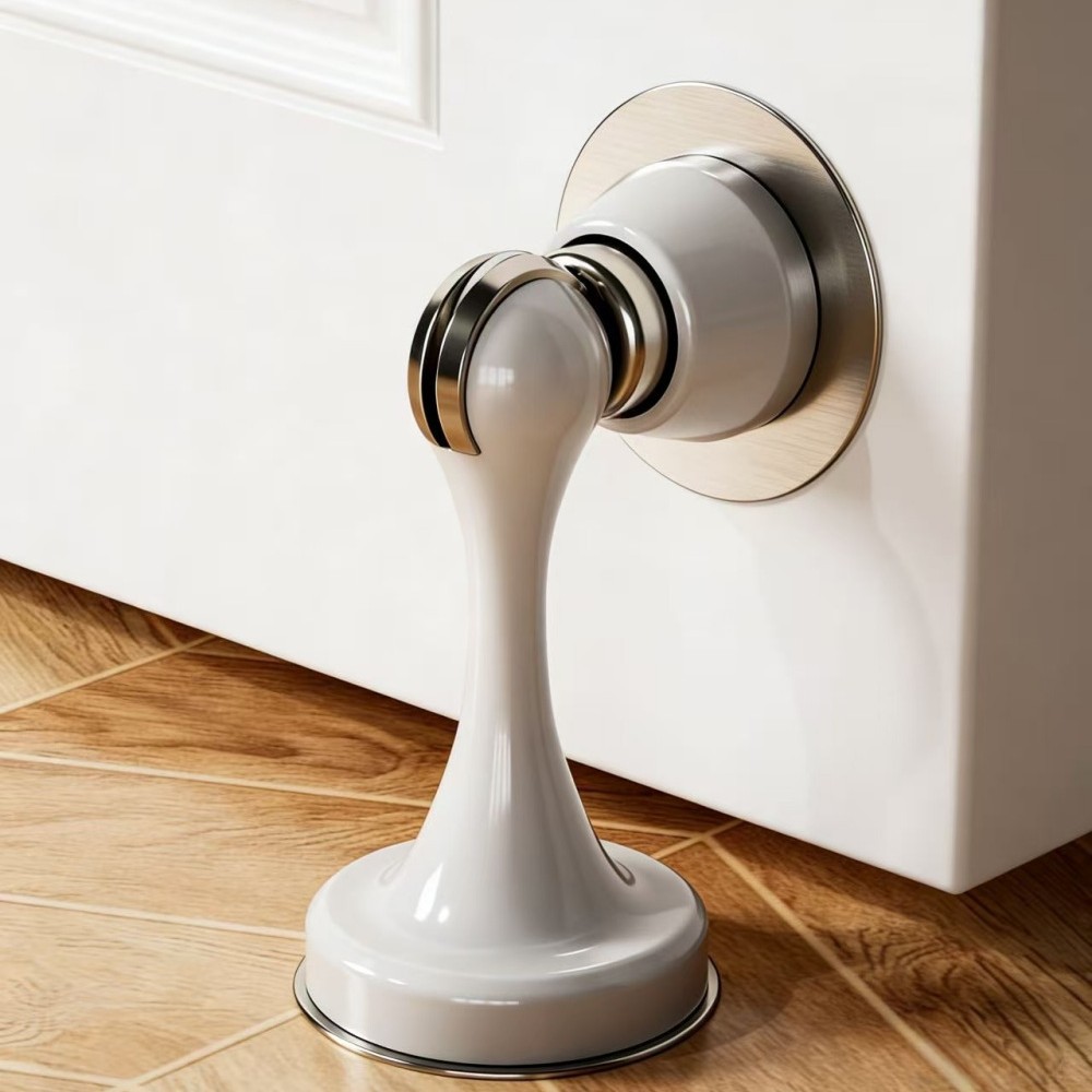Tope de puerta de acero inoxidable, sin necesidad de taladrar, para uso doméstico, tope de puerta silencioso y engrosado para puertas de madera, herrajes de gran venta transfronterizos.
