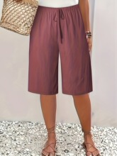 V 10692 Women's Solid Color Shorts Ůʿ��ֿ� ŷ������羳