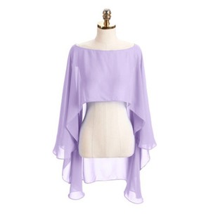 Summer outdoor windproof sunscreen chiffon shawl solid color sleeveless outerwear wedding MC show costume female accessories