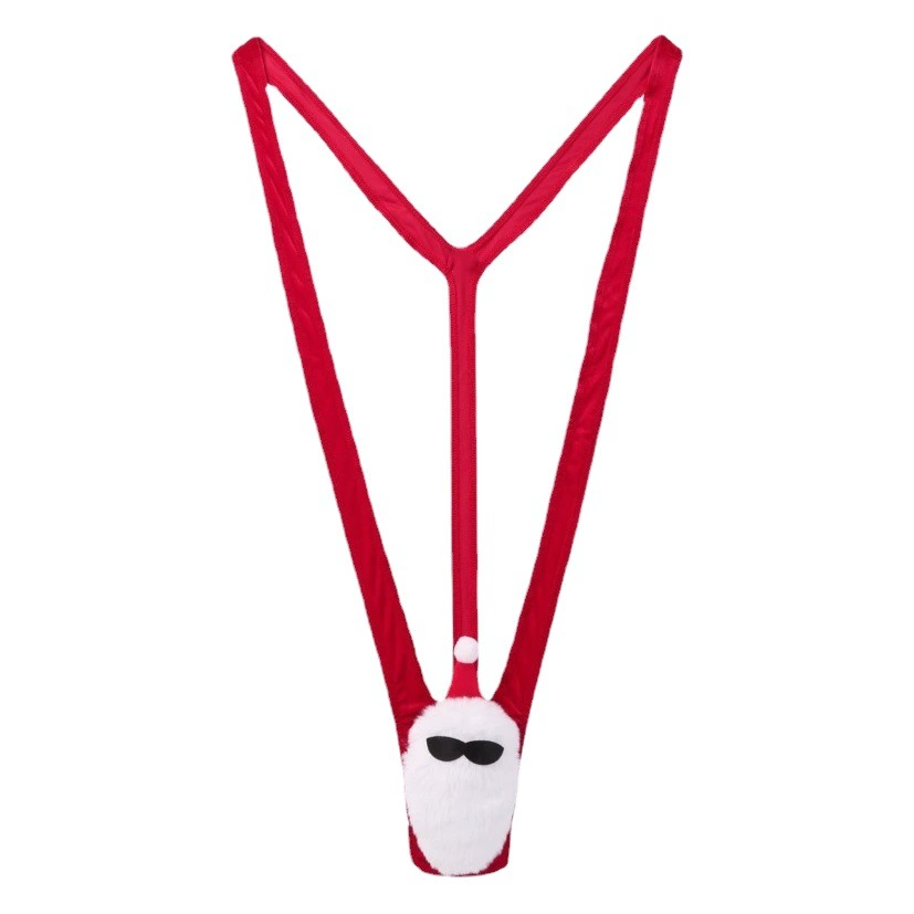 Рождественские европейские и американские внешнеторговые мужские сексуальные V-образные брюки на подтяжках, сексуальный милый эластичный комбинезон с изображением Санта-Клауса с героями мультфильмов