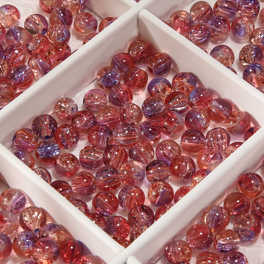 10 ミリメートル [ビッグフィッシュベゴニア] アイスクラック爆発ビーズガラスビーズ手作り diy ブレスレットビーズジュエリーアクセサリー素材