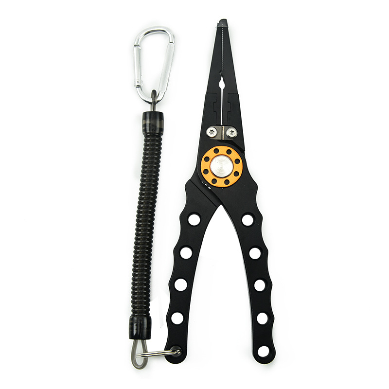 Alicates de pesca de aleación de aluminio alicates de luya larga boca de acero de tungsteno línea de pesca tijeras señuelo er gancho de bucle abierto herramienta de selección para la pesca