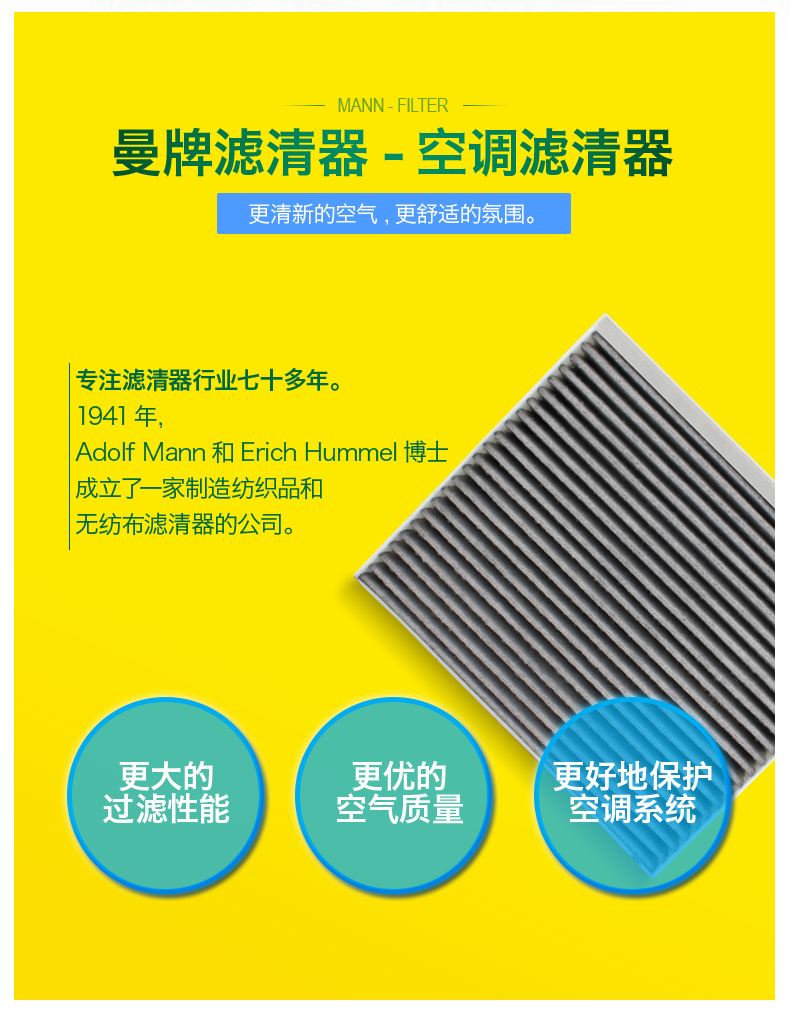 Man brand CU26009/3 is suitable for new magotan, touran l, lingdu, high 7 air conditioning filter element grid filter screen