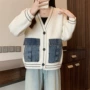 口袋v领秋冬新款毛衣